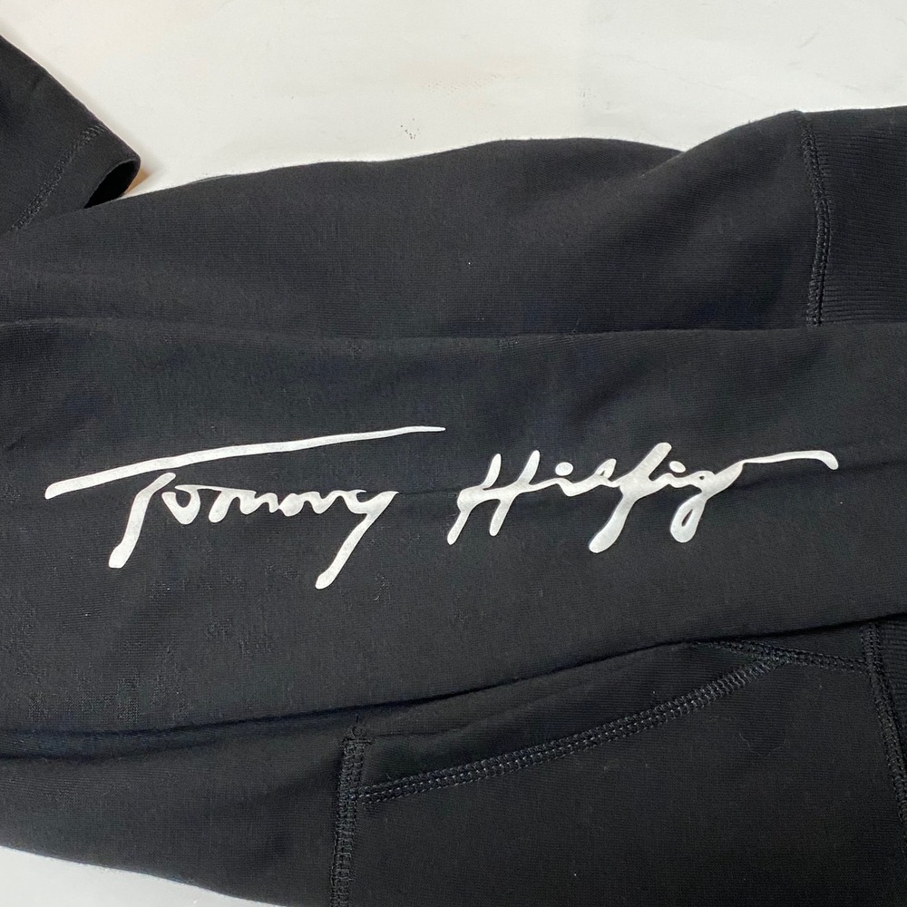 Tommy Hilfiger Black‎ Zip Up Hoodie Boys Girls Signature Logo Sleeve Sm 6-8 NWT - Picture 8 of 9